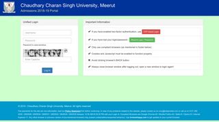 Candidate Login Portal - CCS University UG Registration Form Apply ...
