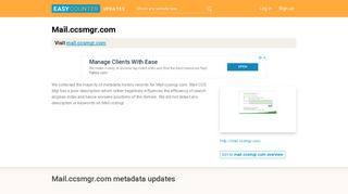 Mail CCS Mgr (Mail.ccsmgr.com) - CCS Webmail Login - Easycounter