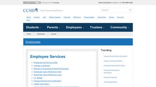 Employee Services | Current Employees | Clark County School District
