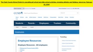 Employee Resources Information | Current Employees | Clark ... - CCSD