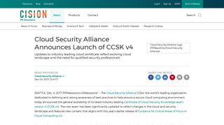 Cloud Security Alliance Announces Launch of CCSK v4 - PR Newswire