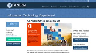 All About Office 365 - Central Connecticut State University