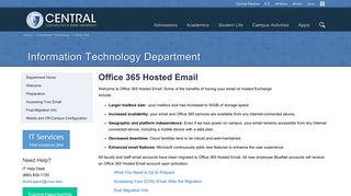 Office 365 Hosted Email - Central Connecticut State University