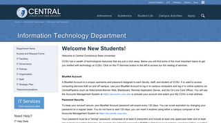 Welcome New Students - Central Connecticut State University