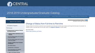 Central Connecticut State University - Change of Status from Full-time ...