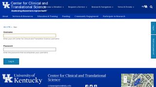 Log in | UK Center for Clinical and Translation Science - UK CCTS