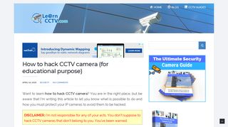 How to hack CCTV camera (for educational purpose) - Learn CCTV.com