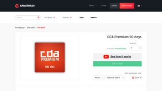 CDA Premium 90 days for free | GamerHash.com