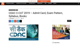 CDAC C-CAT 2019 - Admit Card, Exam Pattern, Syllabus, Books ...