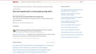 How to check CDAC C-CAT results in July 2017 - Quora