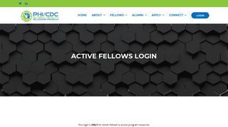 ACTIVE FELLOWS LOGIN – PHI / CDC