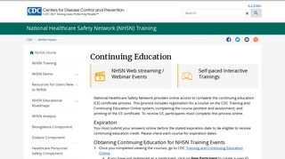 Continuing Education | NHSN | CDC