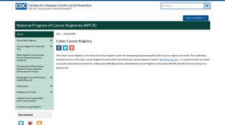 CDC – Cyber Cancer Registry - Log In
