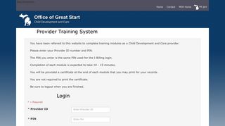 Provider Training System