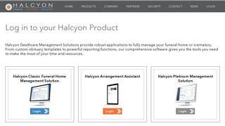 Login to Halcyon Deathcare Management Solutions