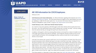 AB 109 Information for CDCR Employees - Union of American ...