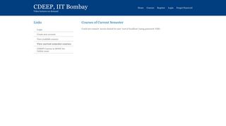 View current semester courses - CDEEP-Courses - IIT Bombay