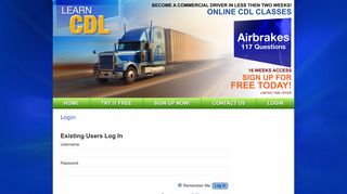 Login | Learn CDL | Become a commercial driver in less than two weeks