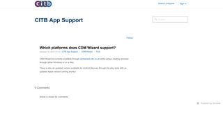 Which platforms does CDM Wizard support? – CITB App Support