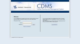CDMS Energy Transfer CDMS - Login