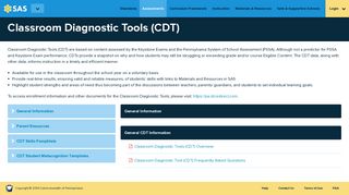 Classroom Diagnostic Tools (CDT) - SAS