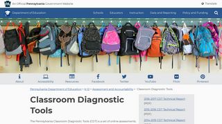 Classroom Diagnostic Tools - Pennsylvania Department of Education