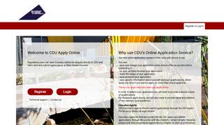 CDU Apply Online (not Logged In) - Register or Login