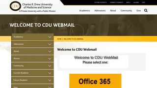 Welcome to CDU Webmail | Charles R. Drew University of Medicine ...
