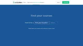 CE Broker: Continuing Education Course Search