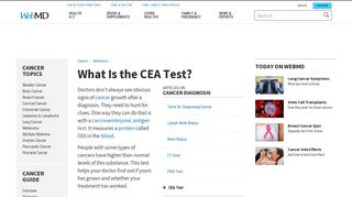 CEA Test (Carcinoembryonic Antigen): CEA Cancer Marker Levels