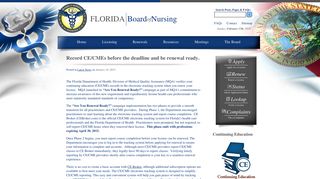 Florida Board of Nursing » Record CE/CMEs before the deadline and ...