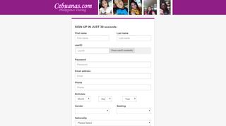 Dating Sign-up, Join Cebuanas Philippines Dating - Cebuanas.com