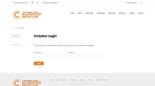 Solar Accreditation - Installer login
