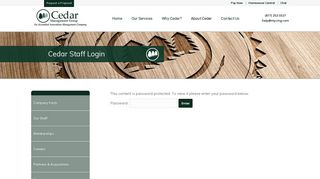 Cedar Staff Login - Cedar Management