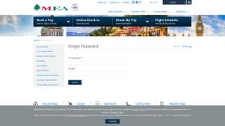 MEA - Forgot Password