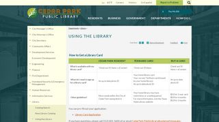 Using the Library | City of Cedar Park, Texas