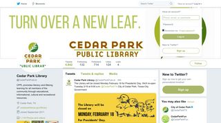 Cedar Park Library (@CedarParkPubLib) | Twitter