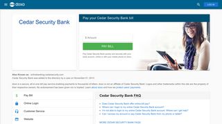 Cedar Security Bank: Login, Bill Pay, Customer Service and Care Sign ...