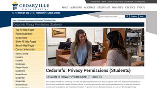 CedarInfo: Privacy Permissions (Students) - Help Pages ...