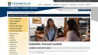 CedarNet: Account Locked - Help Pages - Information Technology ...