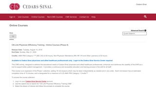 Online Courses - Cedars-Sinai Continuing Medical Education