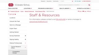 Staff & Resources | Cedars-Sinai