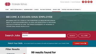 Search our Job Opportunities at CEDARS-SINAI