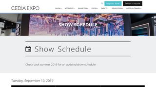 Show Schedule - CEDIA Expo