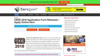 CEED 2018 Application Form Released - Apply Online Here - SarvGyan