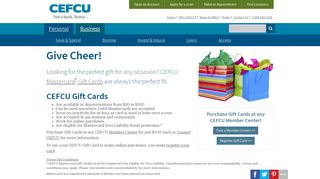 Holiday Gift Card - CEFCU