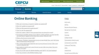 Online Banking FAQs - CEFCU