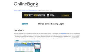 CEFCU Online Banking Login - Online Bank Directory