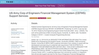 US Army Corp of Engineers Financial Management System (CEFMS ...