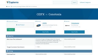CEIFX vs Conotoxia - 2019 Feature and Pricing Comparison - Capterra